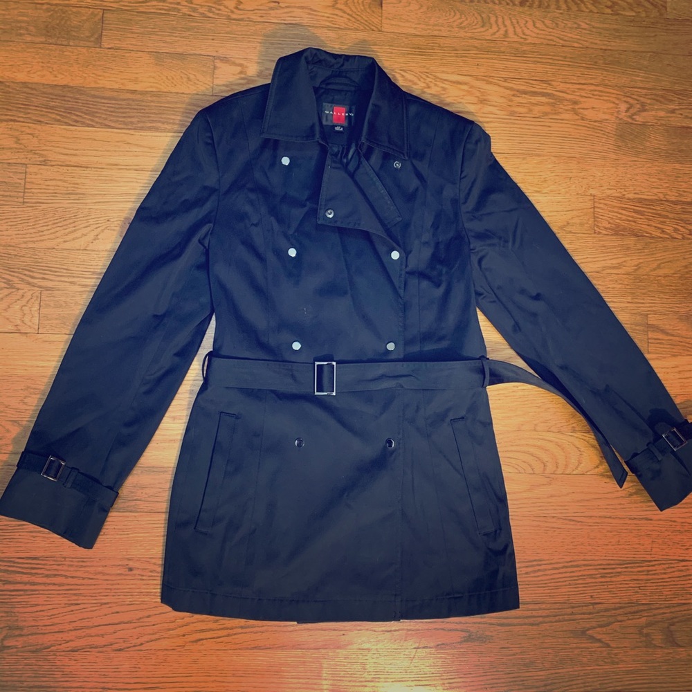 Gallery XS, Black, belted Trench Coat,